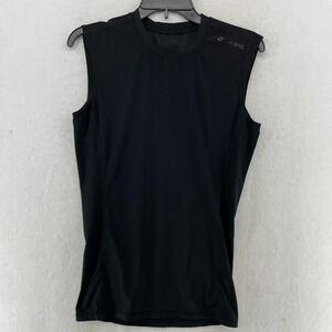 Devops Compression Tank Top Mens Sz M Black Stretch Round Neck Yoga Sport Fitted
